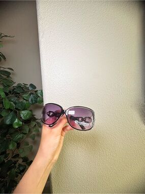 South Pole Y2K 2000s Women’s Black Frame Purple Lens Sunglasses